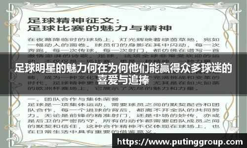 足球明星的魅力何在为何他们能赢得众多球迷的喜爱与追捧